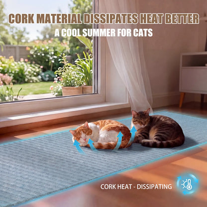 Mocherpion Natural Cork Cat Scratching Pad Mat - Upgraded Durable Wall & Furniture Protector, Trim-To-Fit Design with Strong 3M Adhesive, Eco-Friendly Safe Cat Toy for Sofa, Floor