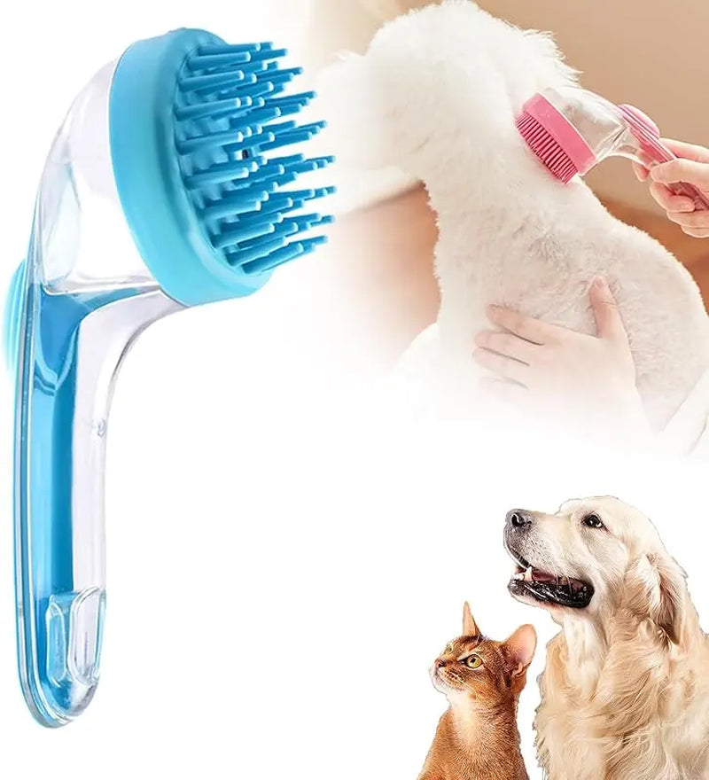 Pet Bath Brush 2 in 1 Dog Cat Bath Brush with Built-In Shampoo Dispenser Multi-Functional Dog Bath Brush for Long Short Haired Dogs Cats Shower Grooming Supplies Cleaner Tiktokshopspringglowup