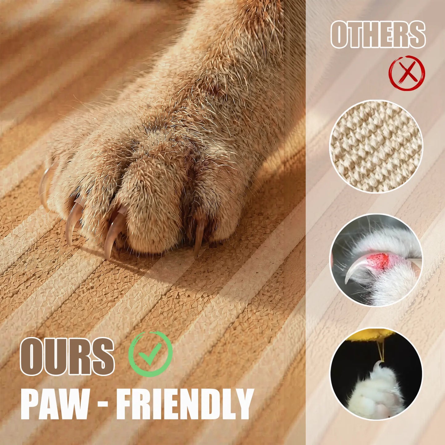 Mocherpion Natural Cork Cat Scratching Pad Mat - Upgraded Durable Wall & Furniture Protector, Trim-To-Fit Design with Strong 3M Adhesive, Eco-Friendly Safe Cat Toy for Sofa, Floor