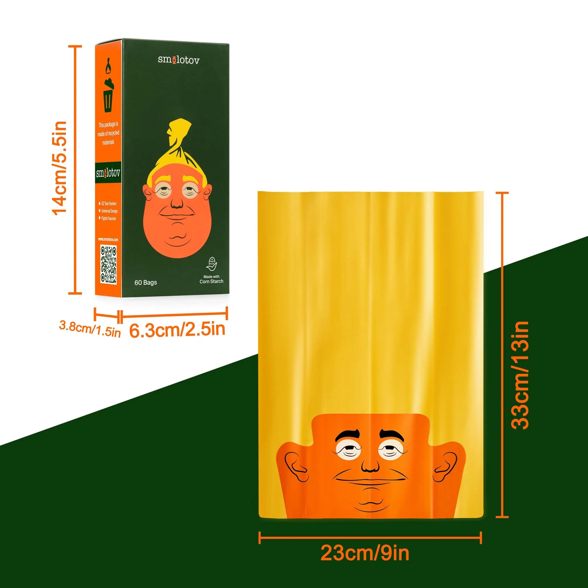 High-Quality Dog Poop Bags with Funny Faces, Unscented, Leak-Proof, 4 Rolls (60 Pieces), Ideal for Pet Owners, Convenient and Practical Supplies