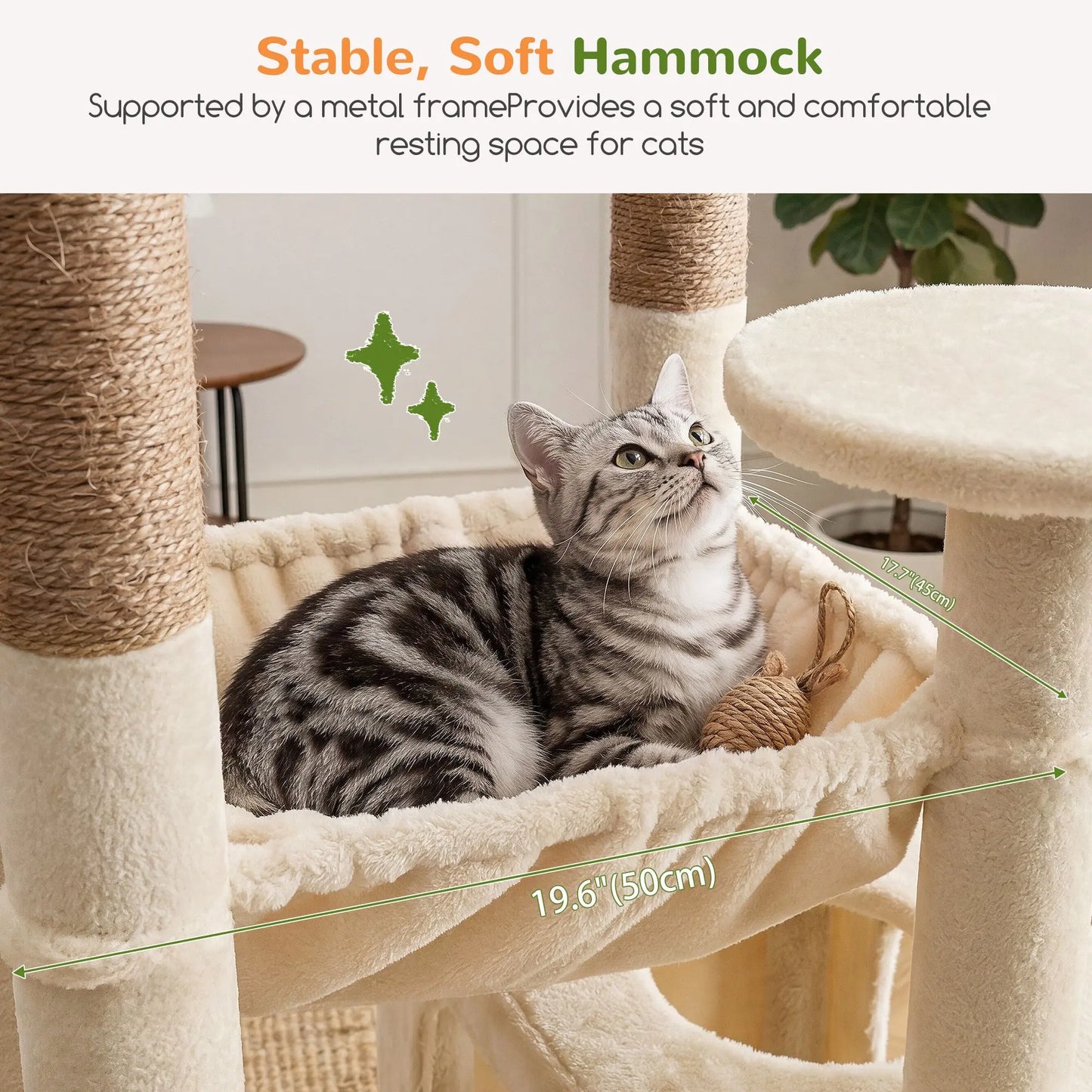 Globlazer Heavy 80''Cat Tree, Space-Saving Corner Cat Furniture with 2 Condo ＆6 Sisal Scratching Post